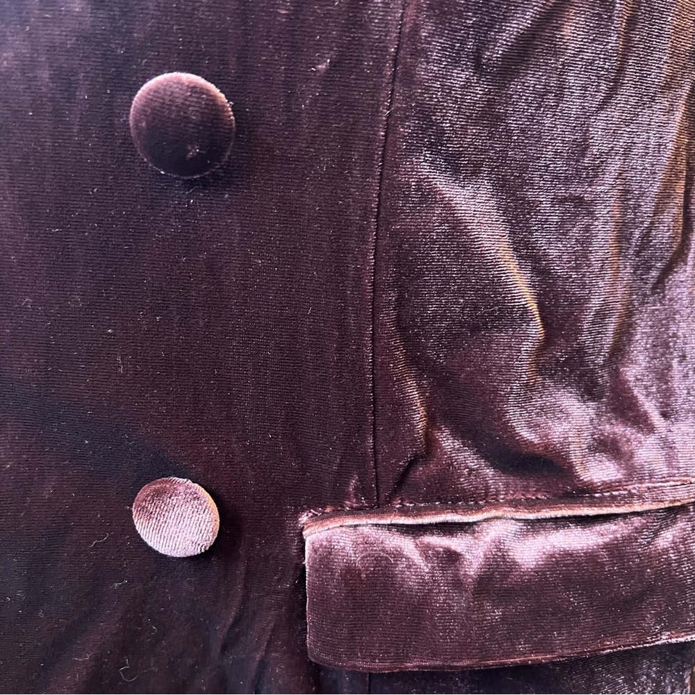 NEW Maurices Siz XS Wine Color Velvet Double Breasted Blazer Jacket NWT Poetcore - Picture 3 of 10
